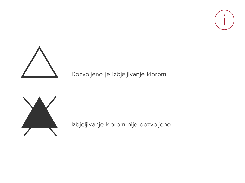 Nekada se u trokutu nalazi i kemijski simbol klora (Cl). 