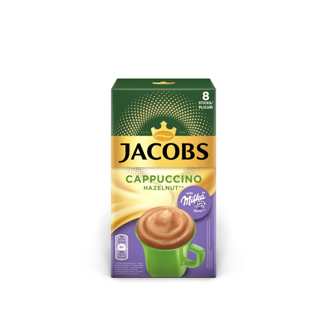 Proizvod Jacobs Instant Cappuccino Milka s okusom lješnjaka 144 g brenda Jacobs