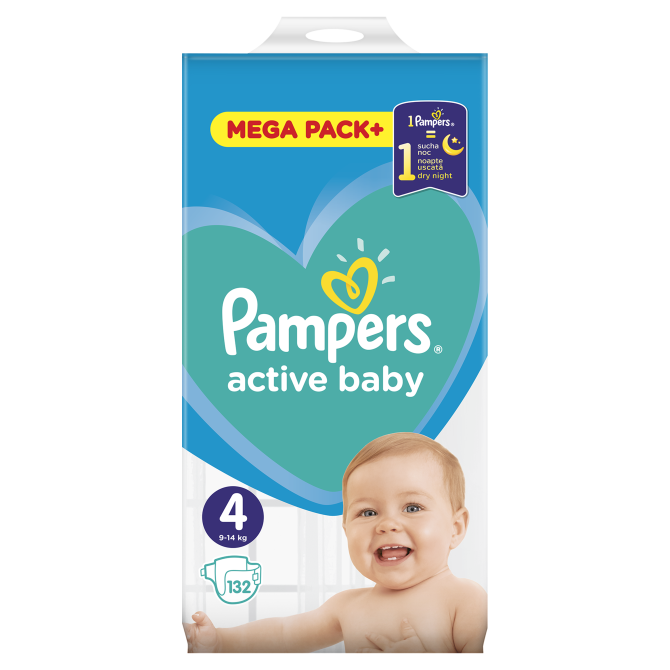 Proizvod Pampers pelene Active baby veličina 4 (9-14 kg) mega box 132 kom brenda Pampers