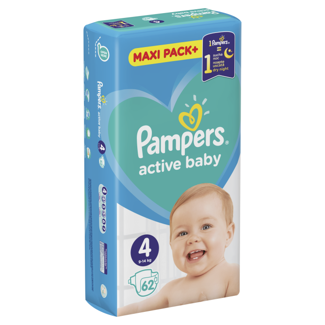 Proizvod Pampers pelene Active baby veličina 4 (9-14 kg) maxi pack 62 kom brenda Pampers