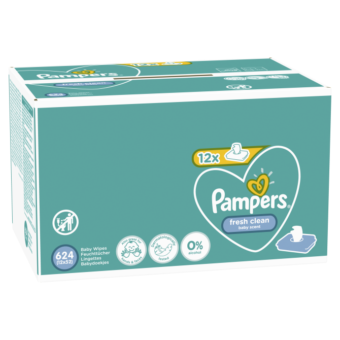 Proizvod Pampers vlažne maramice fresh clean 12x52 komada brenda Pampers