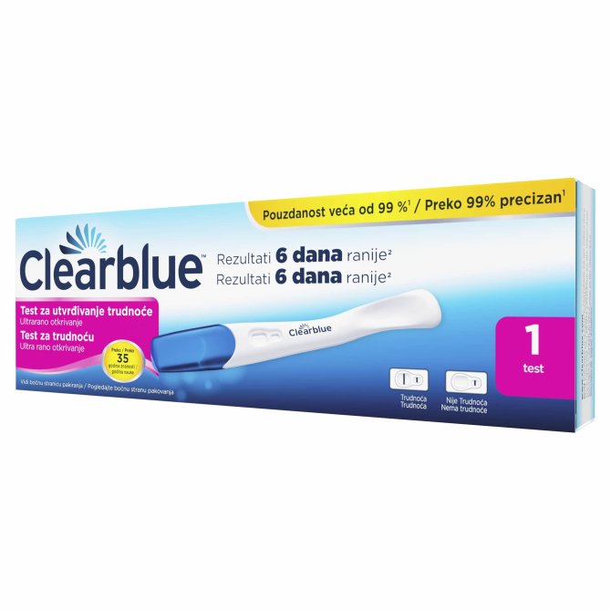 Proizvod Clearblue rani test za utvrđivanje trudnoće 1 komad brenda Clearblue