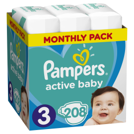 Proizvod Pampers pelene Active Baby veličina 3 (6-10 kg) maxi pack plus 208 kom brenda Pampers