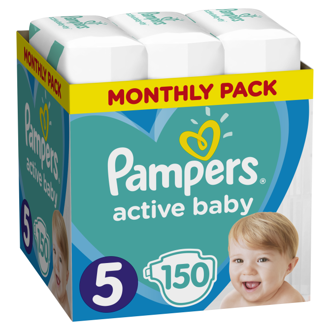 Proizvod Pampers pelene Active Baby veličina 5 (11-16 kg) maxi pack plus 150 kom brenda Pampers