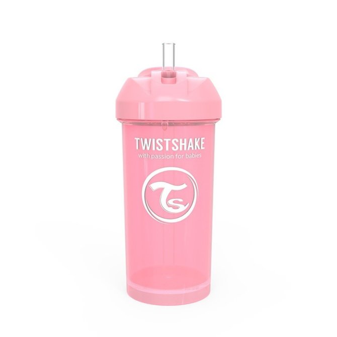 Proizvod Twistshake bočica sa slamkom 360 ml 6+m pastel roza brenda Twistshake