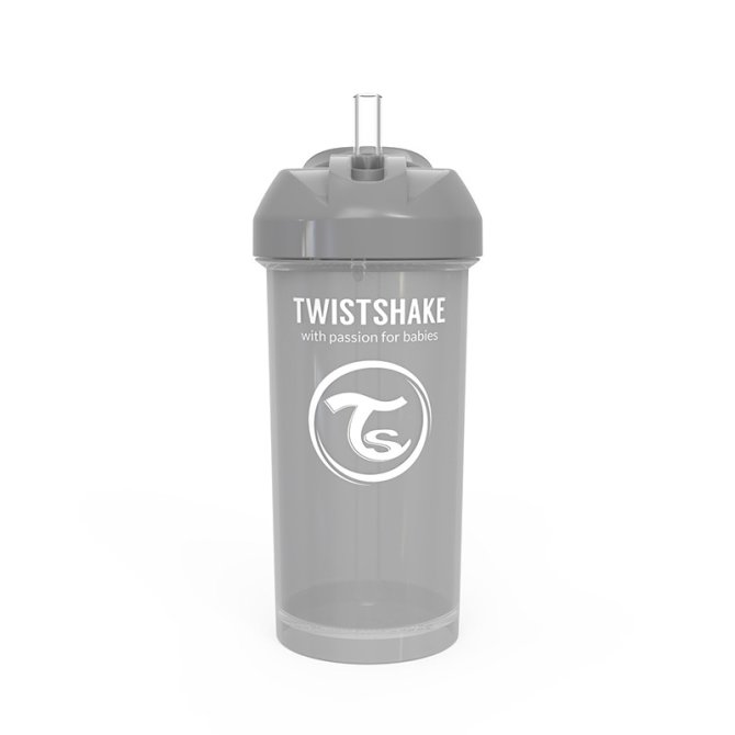 Proizvod Twistshake bočica sa slamkom 360 ml 12+m pastel siva brenda Twistshake