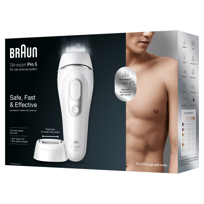 Proizvod Braun Silk-expert PL 5115 IPL MEN uređaj za dugotrajno vidljivo uklanjanje dlačica kod kuće brenda Braun