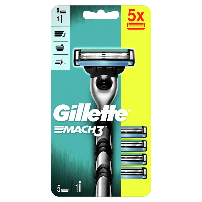 Proizvod Gillette Mach3 brijač + zamjenske britvice 5 komada brenda Gillette