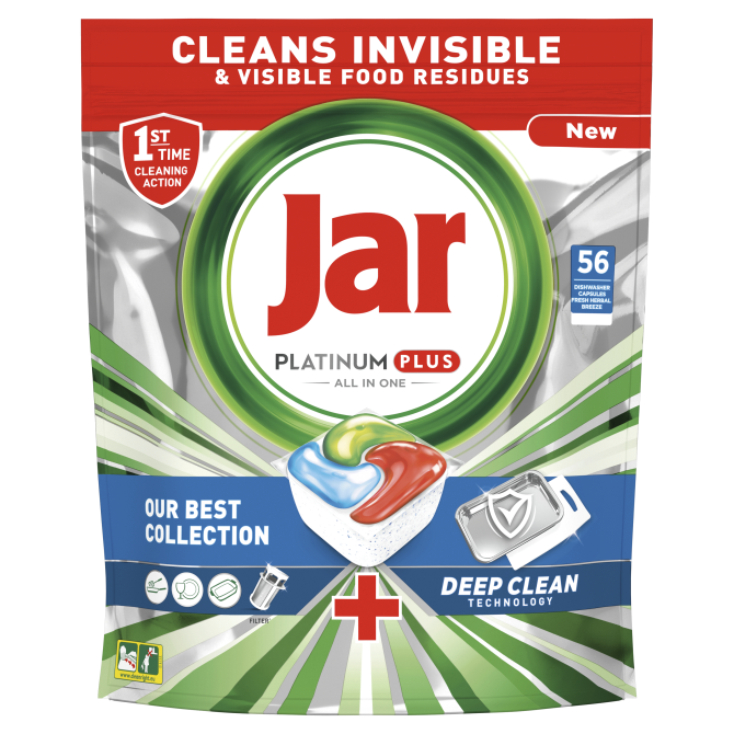 Proizvod Jar Platinum Plus tablete za strojno pranje posuđa Deep Clean 56 komada brenda Jar