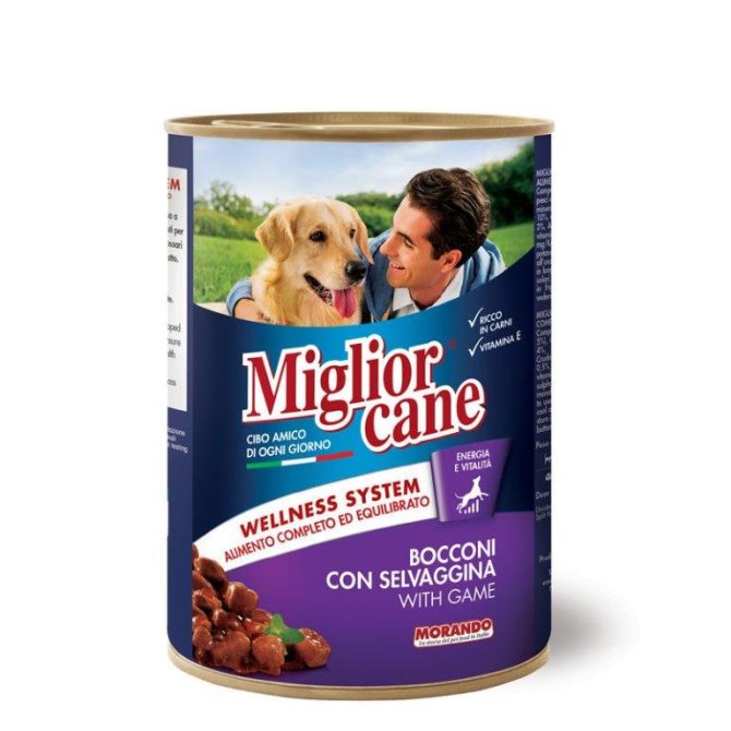 Proizvod Miglior hrana za pse divljač u konzervi 405 g brenda Morando
