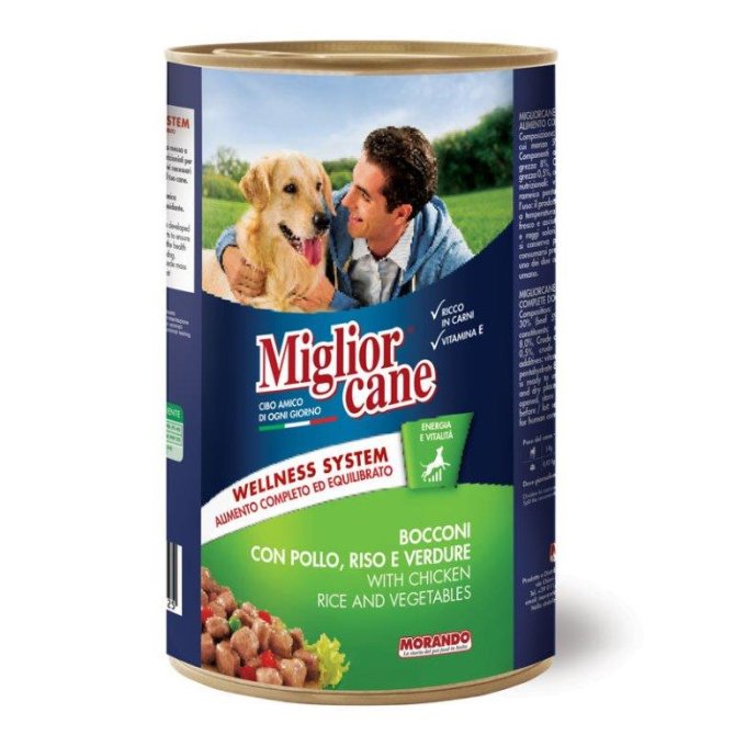 Proizvod Miglior hrana za pse piletina, riža i povrće u konzervi 1250 g brenda Morando