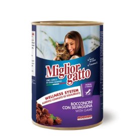Proizvod Miglior hrana za mačke divljač u konzervi 405 g brenda Morando
