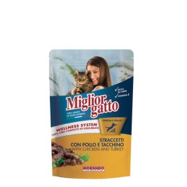 Proizvod Miglior hrana za mačke govedina i mrkva u vrećici 100 g brenda Morando