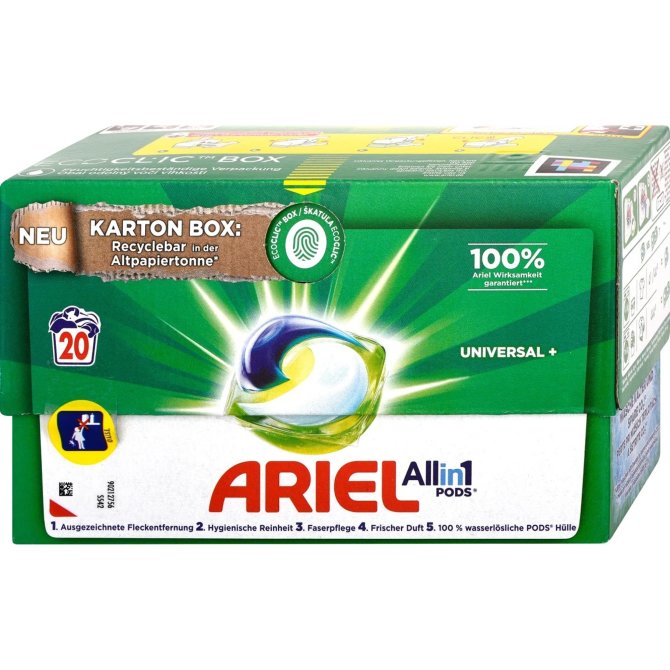 Proizvod Ariel gel kapsule Universal+ 20 komada za 20 pranja brenda Ariel