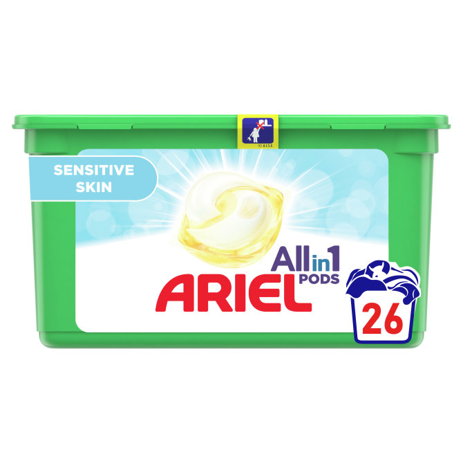 Proizvod Ariel gel kapsule sensitive skin 26 komada za 26 pranja brenda Ariel
