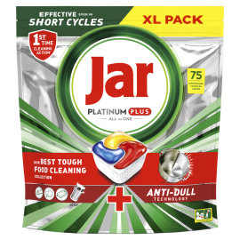 Proizvod Jar Platinum Plus Anti Dull tablete za strojno pranje posuđa 75 komada brenda Jar