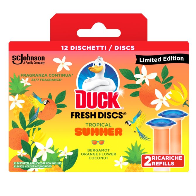 Proizvod Duck® Fresh Discs gel za čišćenje i osvježavanje WC školjke miris Tropical Summer - duopack brenda Duck