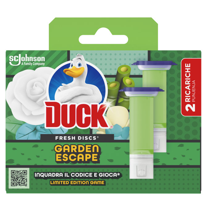 Proizvod Duck® Fresh Discs gel za čišćenje i osvježavanje WC školjke miris Garden Escape - duopack brenda Duck