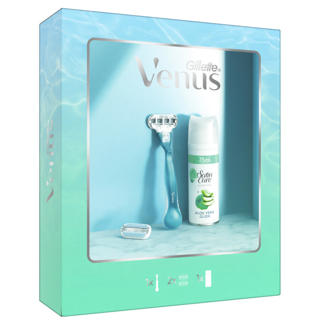 Proizvod Gillette poklon paket Venus Smooth brijač + zamjenska britvica + gel za brijanje brenda Gillette