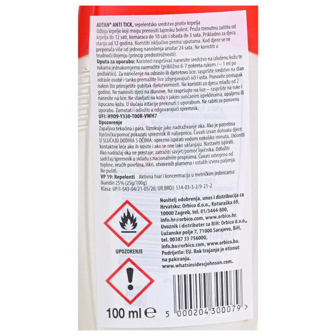 Proizvod Autan anti tick repelent protiv krpelja 100ml brenda Autan