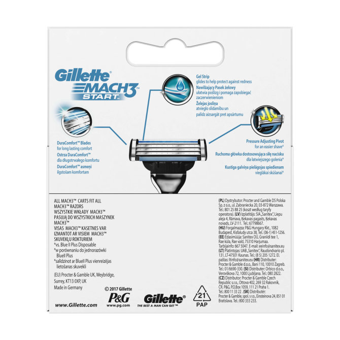 Proizvod Gillette Mach3 start zamjenske britvice 4 komada brenda Gillette