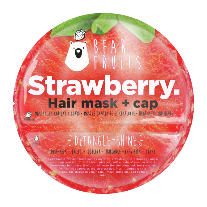 Proizvod Bear Fruits Strawberry maska za raščešljavanje i sjaj kose + kapa za kosu, 20 ml brenda Bear Fruits