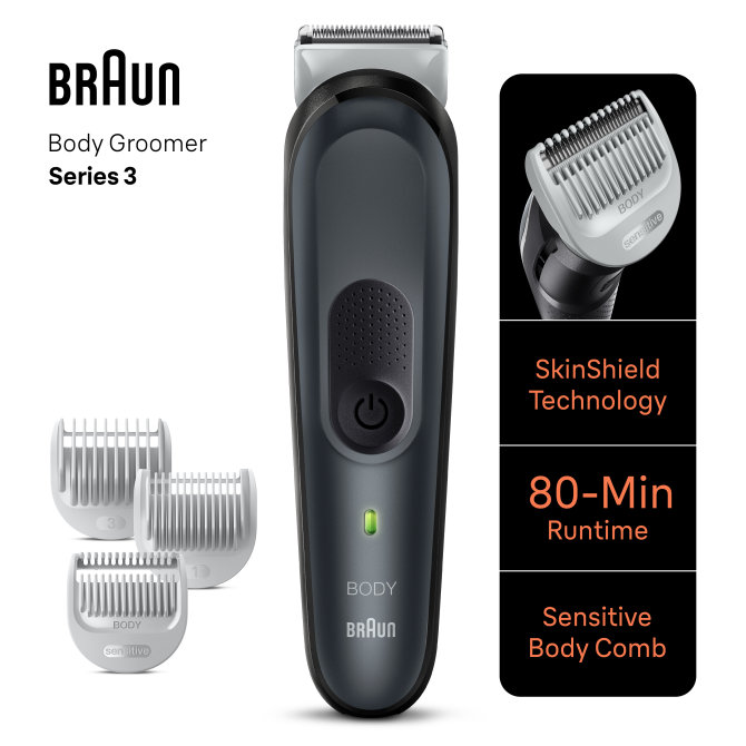 Proizvod Braun Series 3 3340 Body Groomer za nježno uređivanje dlačica na cijelom tijelu brenda Braun