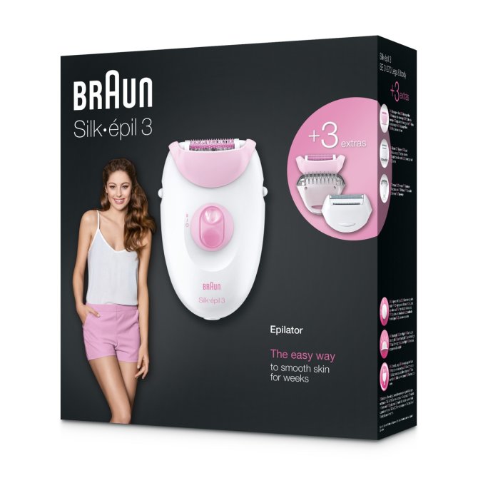 Proizvod Braun Silk-épil 3-270 epilator za dugotrajne rezultate s brijaćom glavom i trimerom brenda Braun