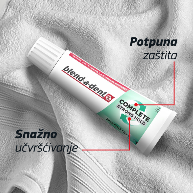 Proizvod Blend-a-dent Complete krema za učvrščivanje zubnih proteza Fresh 47 g brenda Blend- a- dent