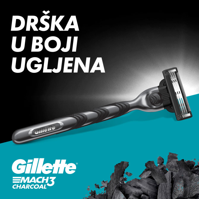 Proizvod Gillette Mach3 Charcoal brijač + 2 zamjenske britvice brenda Gillette