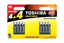 Proizvod Toshiba alkalne baterije LR03 AAA 4/1 - 4+4 kom brenda Toshiba