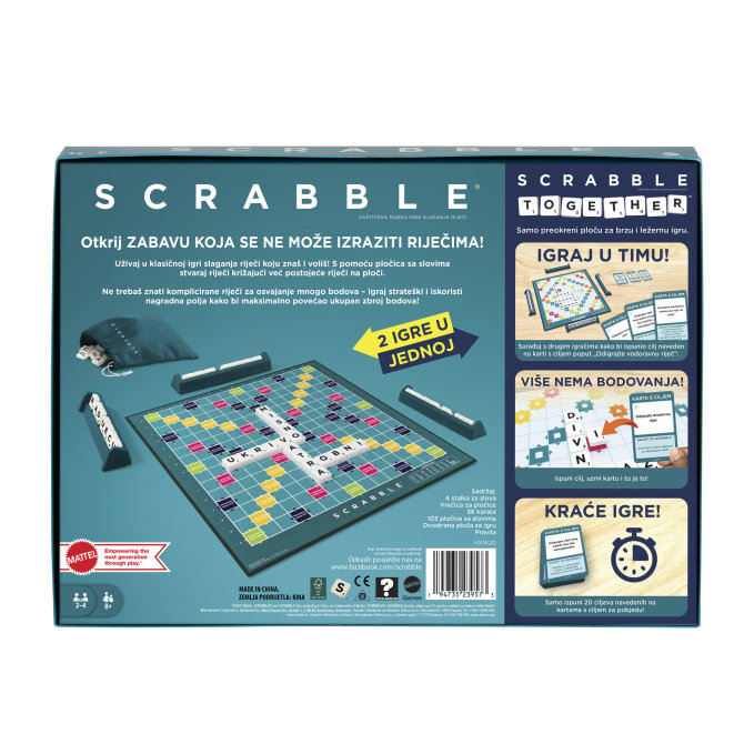 Proizvod Scrabble Together 2u1 brenda Mattel društvene igre