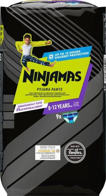 Proizvod Pampers Ninjamas Pyjama Pants pelene-gaćice (27 – 43 kg) – Space, 9 kom brenda Pampers