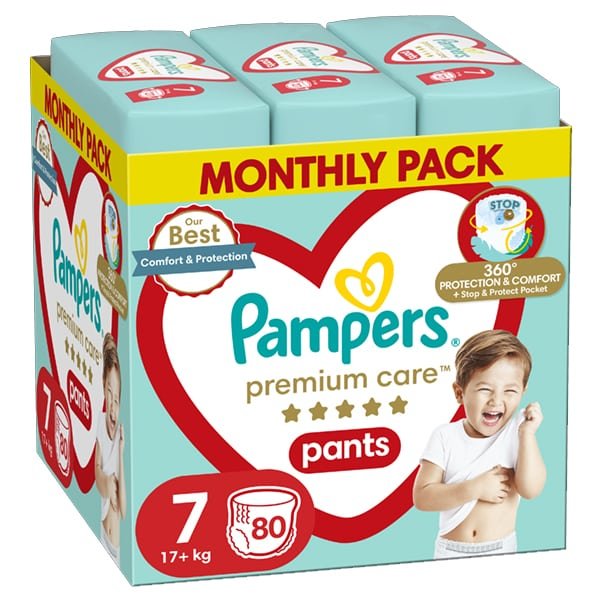 Proizvod Pampers pelene-gaćice Premium Care veličina 7 (17+kg) 80 kom brenda Pampers