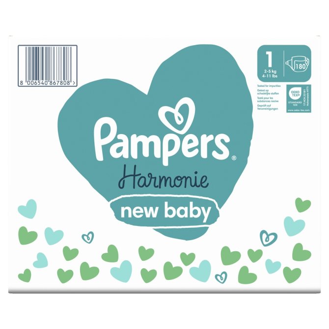 Proizvod Pampers Harmonie pelene vel. 1 (2-5 kg), 180 kom brenda Pampers