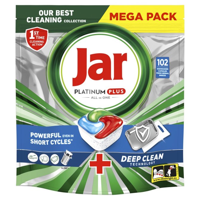 Proizvod Jar Platinum Plus Deep Clean tablete za strojno pranje posuđa 102 kom brenda Jar