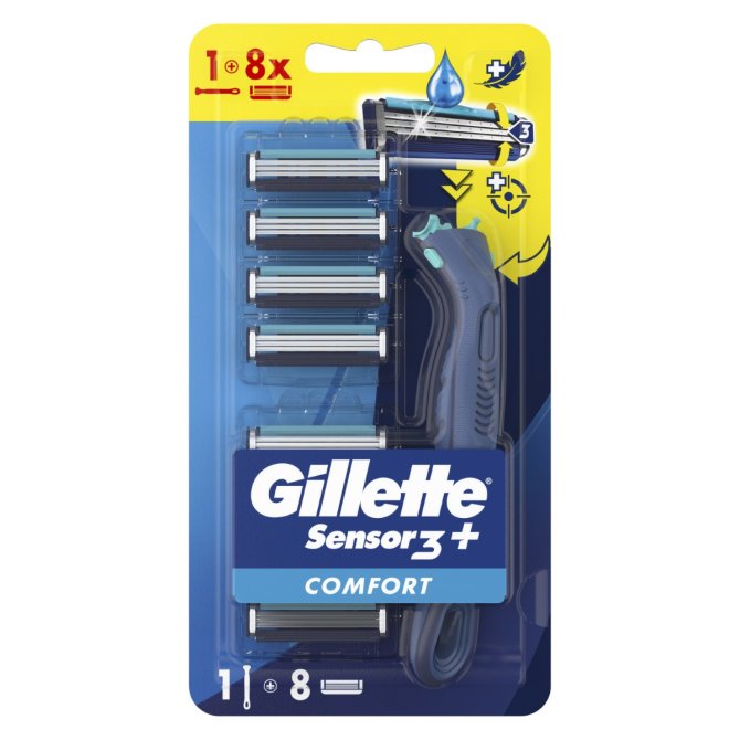 Proizvod Gillette Sensor3 brijač + zamjenske britvice 8 komada brenda Gillette