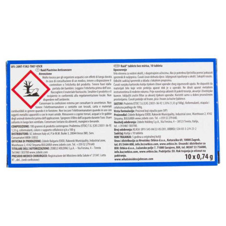 Proizvod Raid laminirane tablete bez mirisa za električni aparatić 10 kom brenda Raid