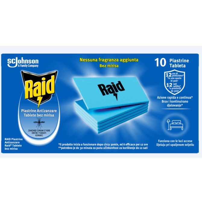 Proizvod Raid laminirane tablete bez mirisa za električni aparatić 10 kom brenda Raid