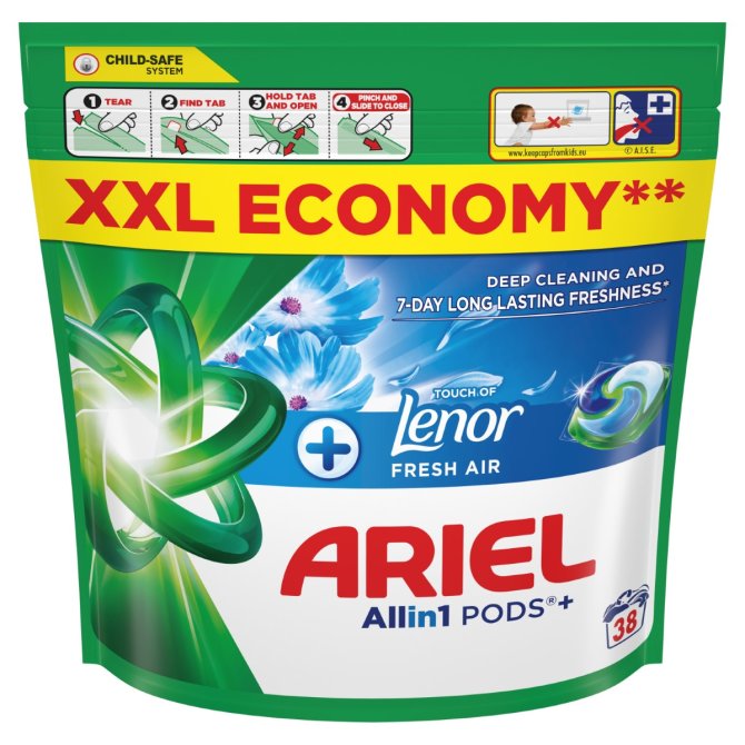 Proizvod Ariel Touch of Lenor Fresh Air gel kapsule 38 pranja brenda Ariel