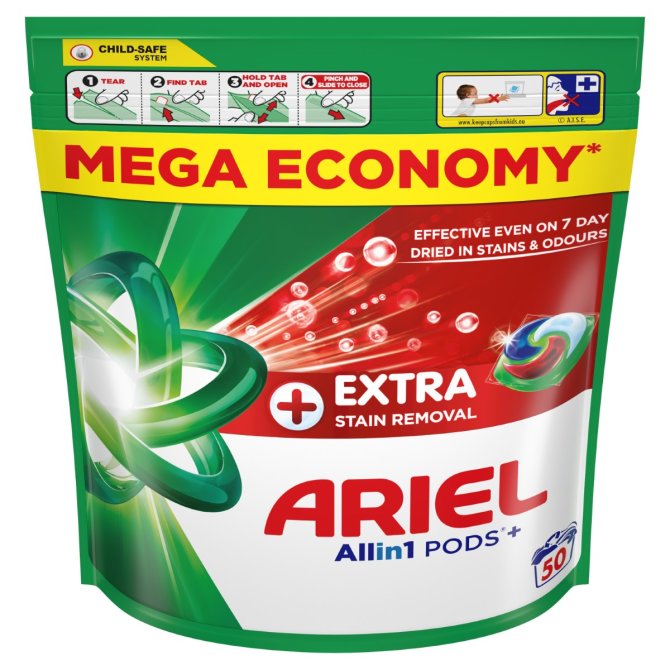 Proizvod Ariel Extra Hygiene gel kapsule 50 pranja brenda Ariel