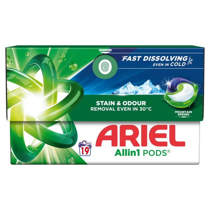 Proizvod Ariel Mountain Spring gel kapsule 19 pranja brenda Ariel
