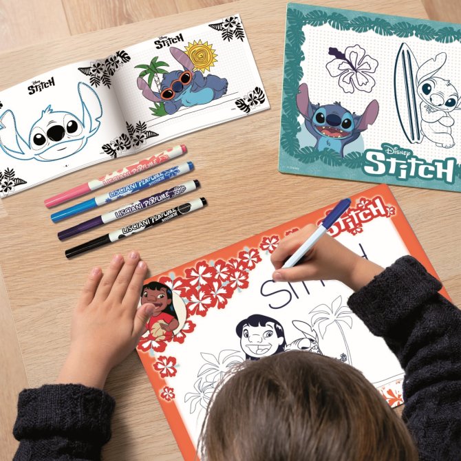 Proizvod Stitch škola crtanja s mirisnim markerima brenda Lisciani