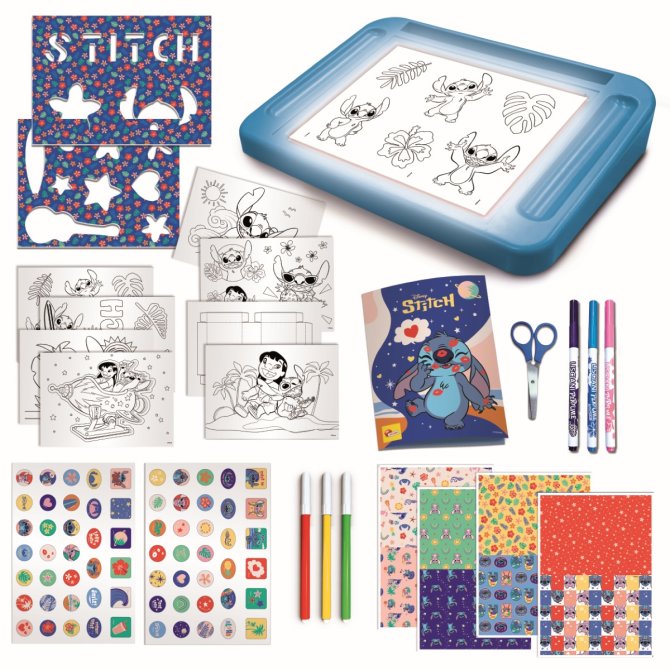 Proizvod Stitch škola crtanja sa svjetlećom podlogom brenda Lisciani