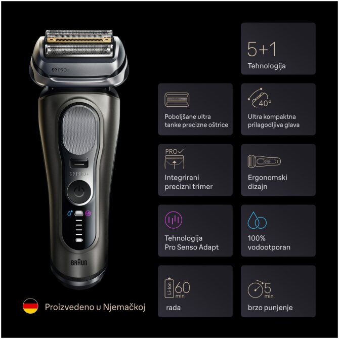 Proizvod Braun Series 9 PRO+ 9615s brijaći aparat - sivi brenda Braun