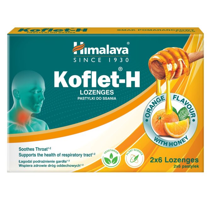 Proizvod Himalaya Koflet pastile sa okusom naranče brenda Himalaya